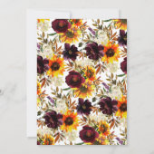 秋のブーケひまわりの花フローラ誕生会 招待状 (裏面)