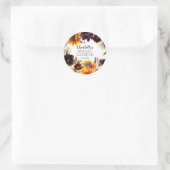 秋のブーケサンフラワーズフローラブライダルシャワー ラウンドシール (バッグ)