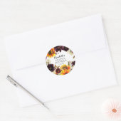 秋のブーケサンフラワーズフローラブライダルシャワー ラウンドシール (封筒)