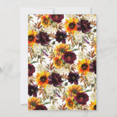 秋のブーケサンフラワーズフローラブライダルルンチョン 招待状 (裏面)