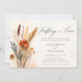 秋のブーケ　ロマンチックな愛　おしゃれな婚約パーティー 招待状 (正面)