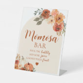 秋のプチパンプキンベイビーシャワーマモサバーの看板 台座サイン (正面)