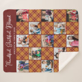 秋のプライドパーソナライズされた13ユニークフォトコラージュ シェルパブランケット (正面(横))
