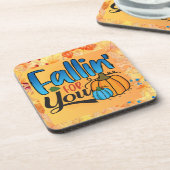 秋のプラッ市松模様にド秋の感謝祭 コースター (左側)