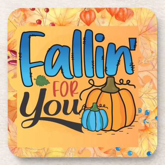 秋のプラッ市松模様にド秋の感謝祭 コースター (正面)