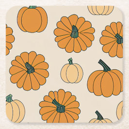 秋のプラッ市松模様にド秋の感謝祭 スクエアペーパーコースター