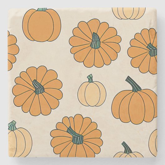 秋のプラッ市松模様にド秋の感謝祭 ストーンコースター (正面)