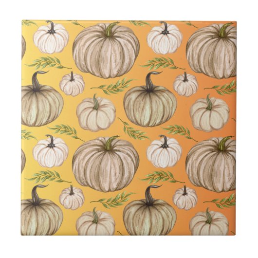 秋のプラッ市松模様にド秋の感謝祭 タイル (正面)