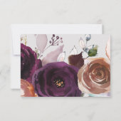 秋のプラム結婚式招待状の方向カード 招待状 (裏面)