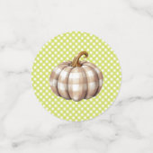 秋のプレイドテディベアパンプキン葉 コンフェッティ (スモール正面)