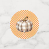 秋のプレイドテディベアパンプキン葉 コンフェッティ (スモール正面)