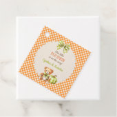 秋のプレイドテディベアパンプキン葉 フェイバータグ (インサイチュ)