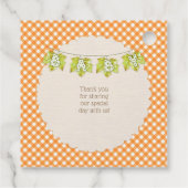 秋のプレイドテディベアパンプキン葉 フェイバータグ (裏面)