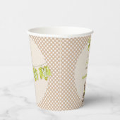 秋のプレイドテディベアパンプキン葉 紙コップ (右)