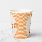 秋のプレイドテディベアパンプキン葉 紙コップ (右)