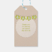 秋のプレイドテディベアパンプキン離れセージ ギフトタグ (裏面)