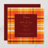 秋のプレイドホームデコール秋シーズンサンクスギビング 招待状 (正面/裏面)