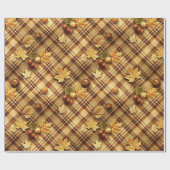 秋のプレイド ラッピングペーパー (フラット)