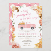 秋のベイビーシャワーリトルパンプキン招待状テンプレート 招待状 (正面/裏面)