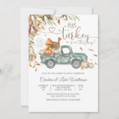 秋のベイビーシャワー招待状 ターキー トラック 招待状 (正面)