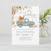 秋のベイビーシャワー招待状 ターキー トラック 招待状 (スタンド正面)