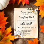 秋のベイビーシャワー招待状 – ピンクの水彩画 招待状