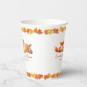 秋のベイビーシャワー　パンプキンと動物たちと紅葉 紙コップ (右)