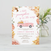 秋のベイビーシャワー リトルパンプキン 招待状テンプレート 招待状 (スタンド正面)