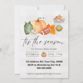 秋のベイビーシャワー Little Pumpkin, 性別問わず 招待状 (正面)