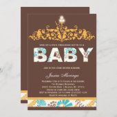 秋のベビーの秋のオートクチュールのベビーシャワーの招待状 招待状 (正面/裏面)