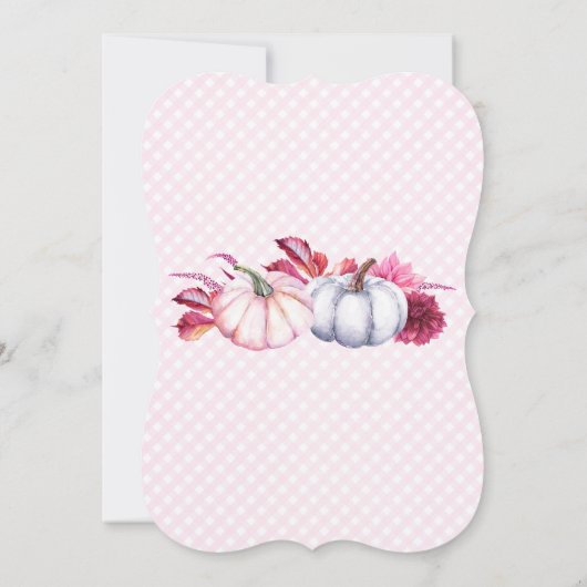 秋のベビーガールのためのカボチャ赤ちゃんシャワーパーティー 招待状 (裏面)