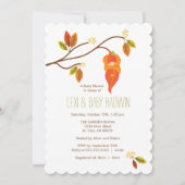 秋のベビーシャワーの招待状|のニュートラル 招待状 (正面)