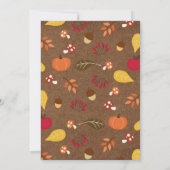 秋のベビーシャワーの招待状-ピンクは"恋に落ちます" 招待状 (裏面)