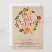 秋のベビーシャワーの招待状-青は"恋に落ちます" 招待状 (正面)