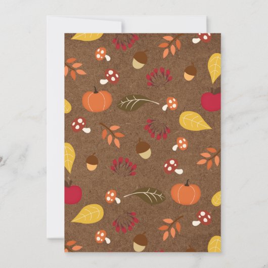 秋のベビーシャワーの招待状-青は"恋に落ちます" 招待状 (裏面)