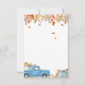 秋のベビーシャワーサンキューカードfor Boy Truck サンキューカード (裏面)