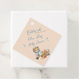 秋のベビーシャワーメッセージカード、秋ベア フェイバータグ