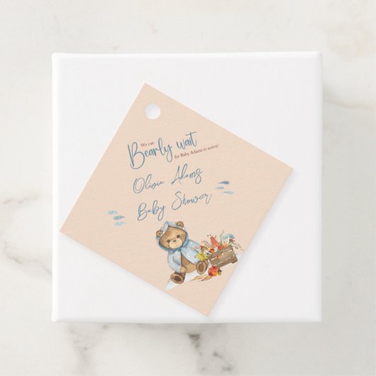 秋のベビーシャワーメッセージカード、秋ベア フェイバータグ (インサイチュ)