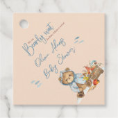 秋のベビーシャワーメッセージカード、秋ベア フェイバータグ (正面)