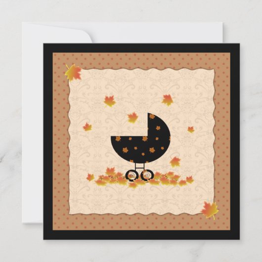 秋のベビーシャワー招待状　性別問わず 招待状 (正面)