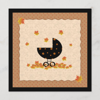 秋のベビーシャワー招待状　性別問わず 招待状