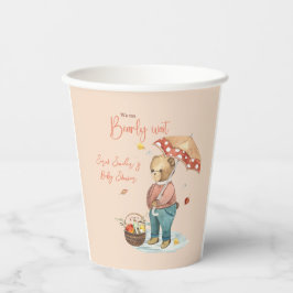 秋のベビーシャワー紙カップ、ベアーカップ 紙コップ