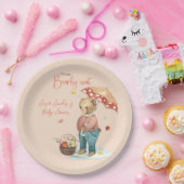 秋のベビーシャワー紙プレート、秋ベア ペーパープレート (パーティー)