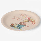 秋のベビーシャワー紙プレート、秋ベア ペーパープレート (アングル)