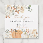 秋のベビーシャワー スクエア お礼タグ 感謝タグ フェイバータグ (正面)