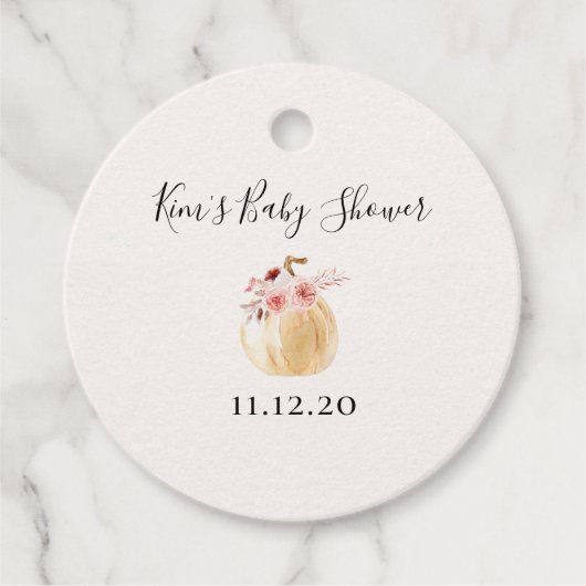 秋のベビーシャワー フェイバータグ (正面)