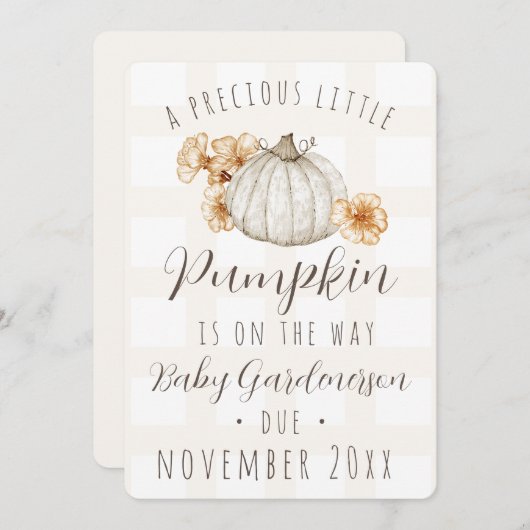 秋のベビーフォトカボチャ発表 案内状 (正面/裏面)