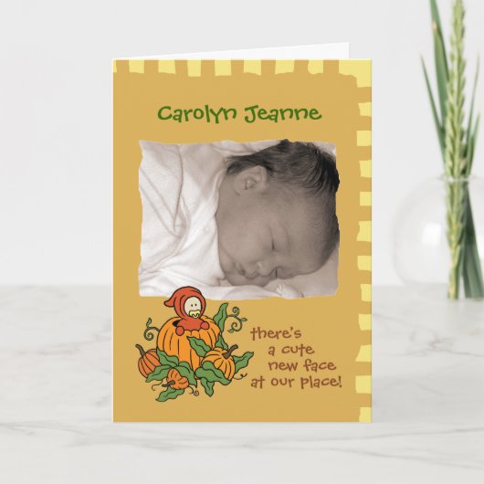 秋のベビー出産のお知らせ 案内状 (正面)