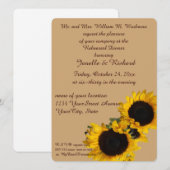 秋のベージュのひまわり 招待状 (正面/裏面)