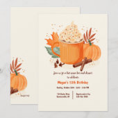 秋のホットココア 招待状 (正面/裏面)